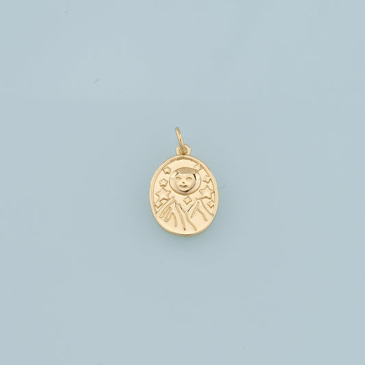 Gold Moon Star Charms,18K Gold Filled Moon Pendant,Celestial Charm Bracelet Necklace for DIY Jewelry Making Supply