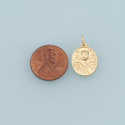 Gold Moon Star Charms,18K Gold Filled Moon Pendant,Celestial Charm Bracelet Necklace for DIY Jewelry Making Supply