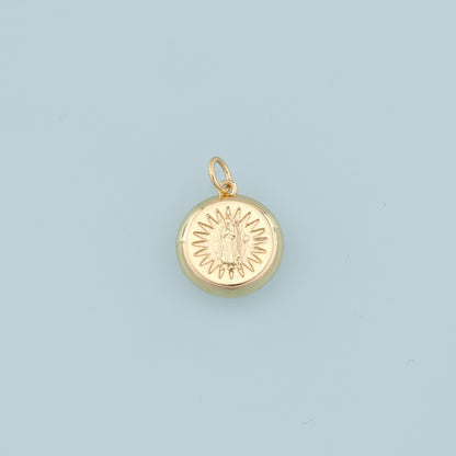 Gold Our Lady of Guadalupe Charms,18K Gold Filled virgin mary Pendant Charm Bracelet Necklace for DIY Jewelry Making Supply