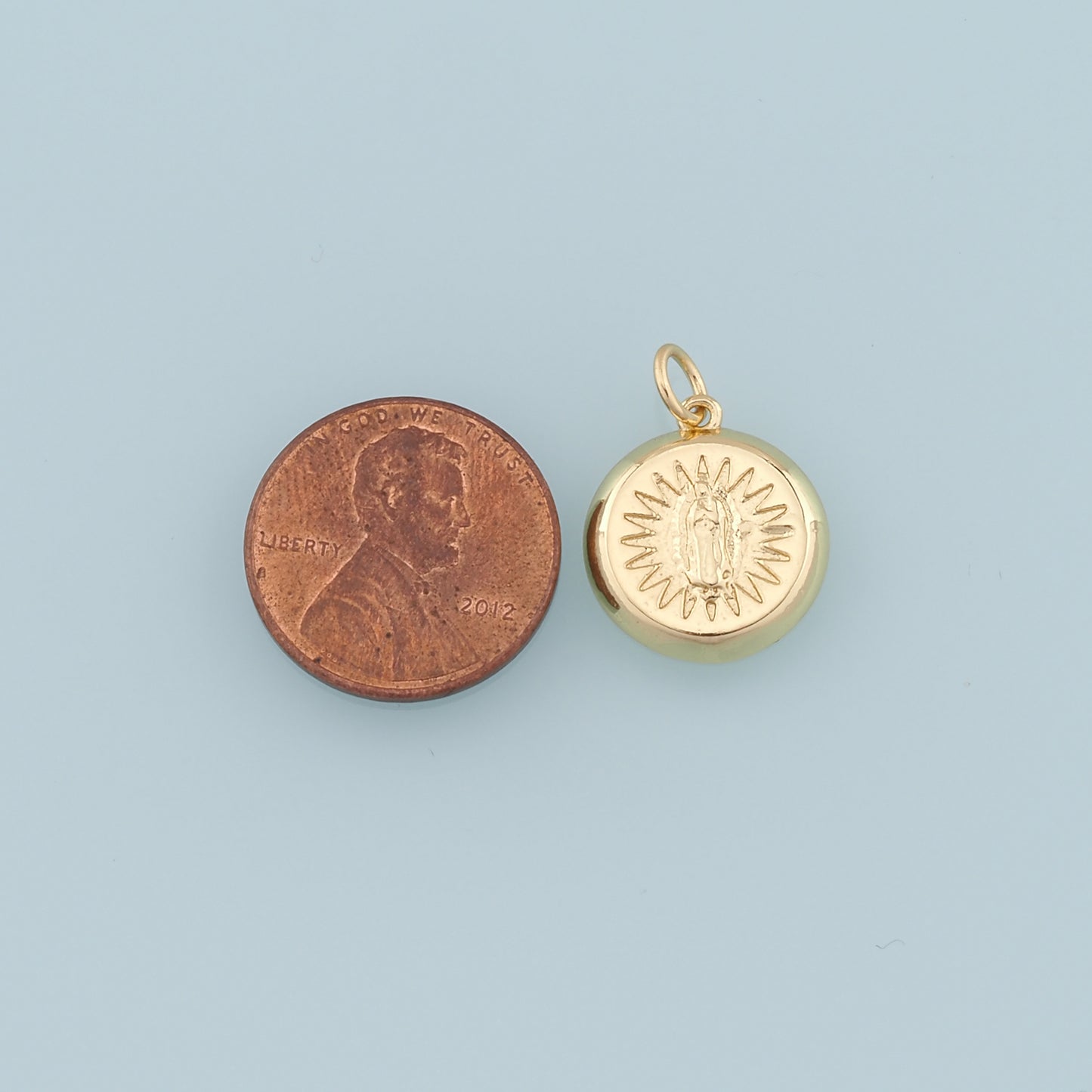Gold Our Lady of Guadalupe Charms,18K Gold Filled virgin mary Pendant Charm Bracelet Necklace for DIY Jewelry Making Supply