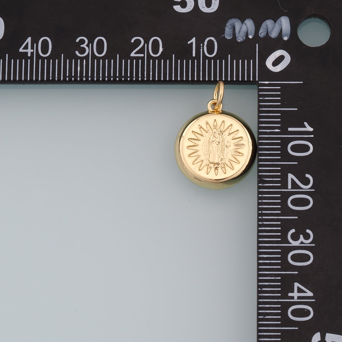Gold Our Lady of Guadalupe Charms,18K Gold Filled virgin mary Pendant Charm Bracelet Necklace for DIY Jewelry Making Supply