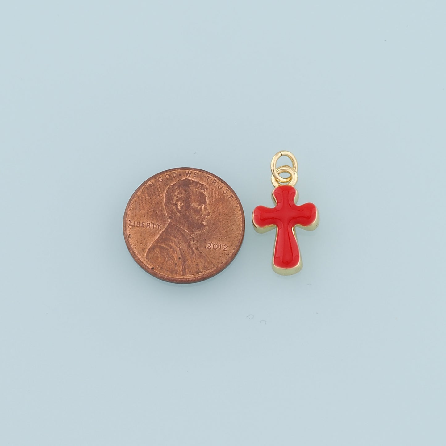 Gold Cross Charms,18K Gold Filled Enamel Cross Pendant,Protect Religious Charm Bracelet Necklace for DIY Jewelry Making Supply