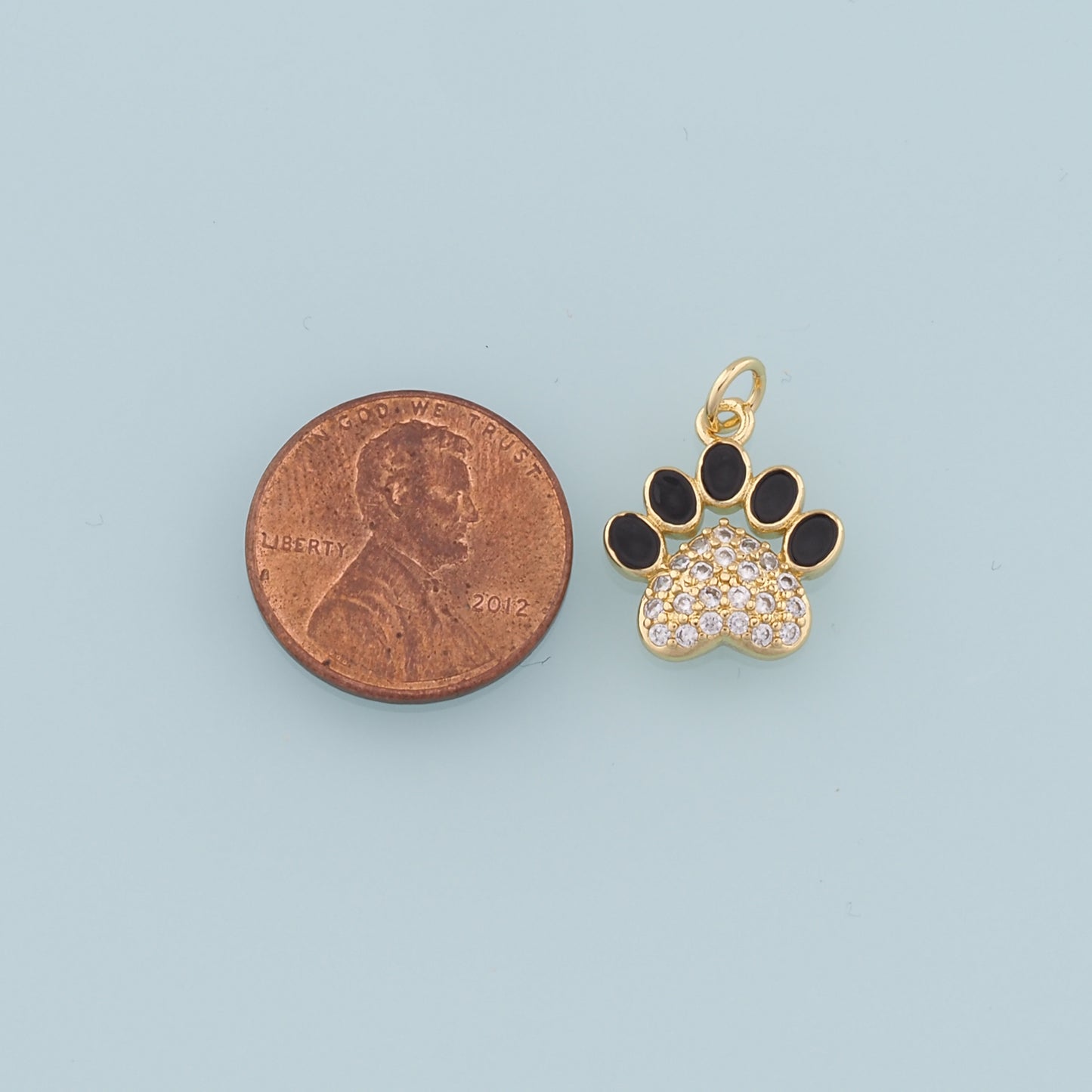 Gold Paw Charms,18K Gold Filled Cat Paw Pendant,Dog Paw Charm Bracelet Necklace for DIY Jewelry Making Supply