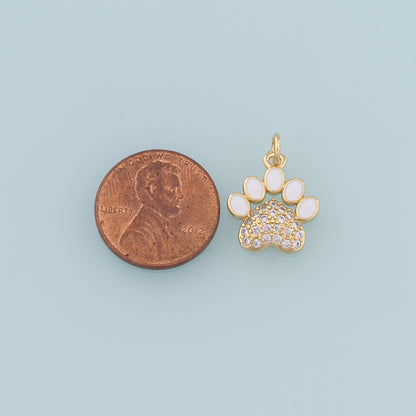 Gold Paw Charms,18K Gold Filled Cat Paw Pendant,Dog Paw Charm Bracelet Necklace for DIY Jewelry Making Supply