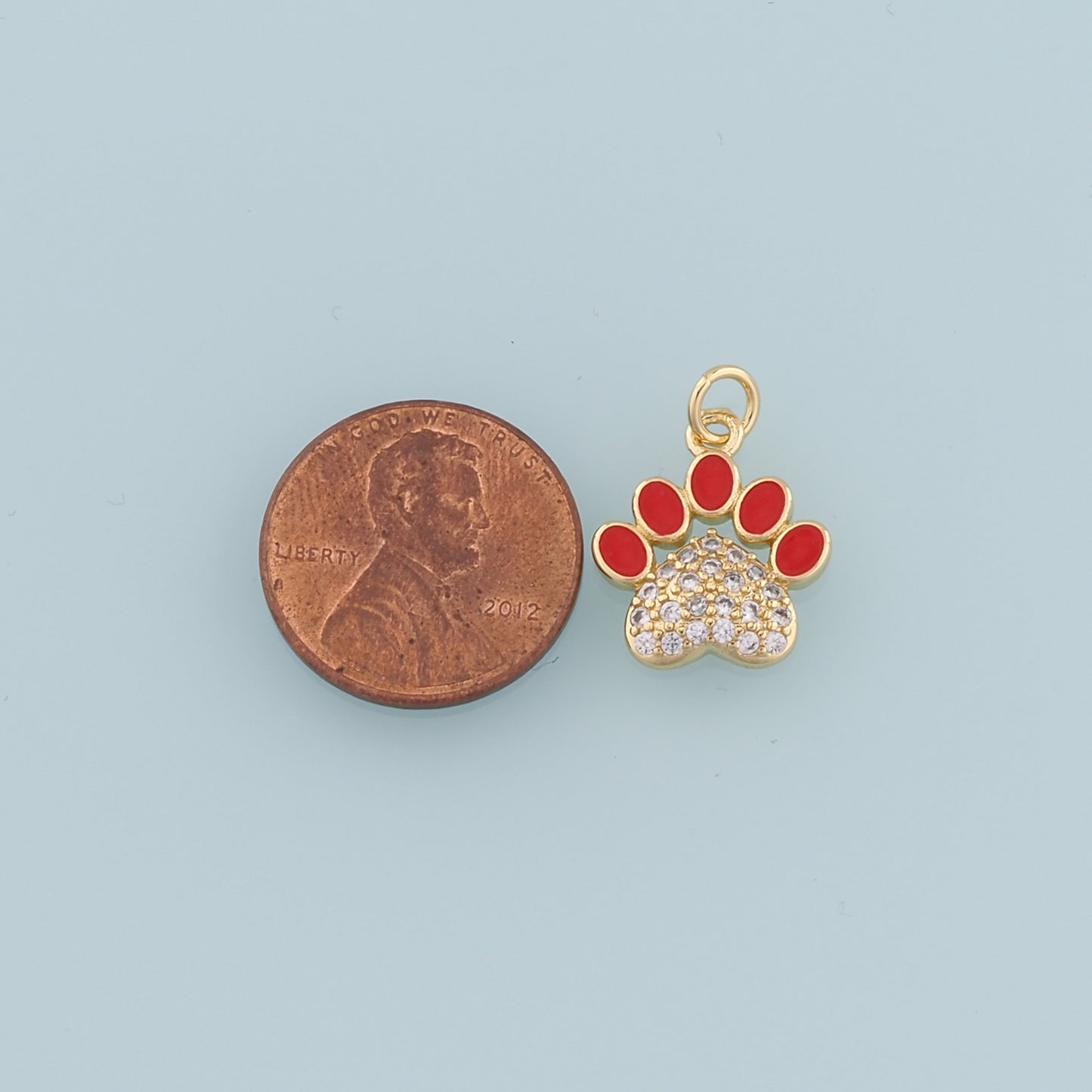 Gold Paw Charms,18K Gold Filled Cat Paw Pendant,Dog Paw Charm Bracelet Necklace for DIY Jewelry Making Supply
