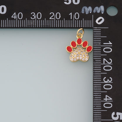 Gold Paw Charms,18K Gold Filled Cat Paw Pendant,Dog Paw Charm Bracelet Necklace for DIY Jewelry Making Supply