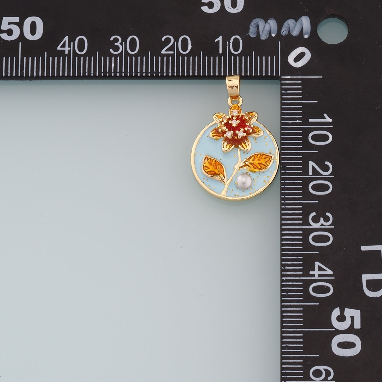 Gold Flower Charms,18K Gold Filled Flower Pendant,Enamel Flower Charm Bracelet Necklace for DIY Jewelry Making Supply