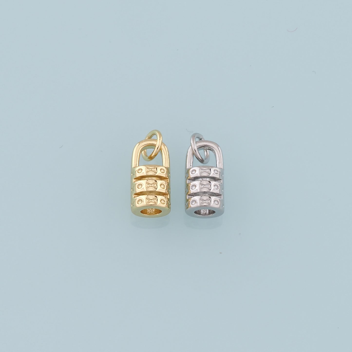 Gold Key Lock Charms,18K Gold Filled Key Pendant,Lock Charm Bracelet Necklace for DIY Jewelry Making Supply