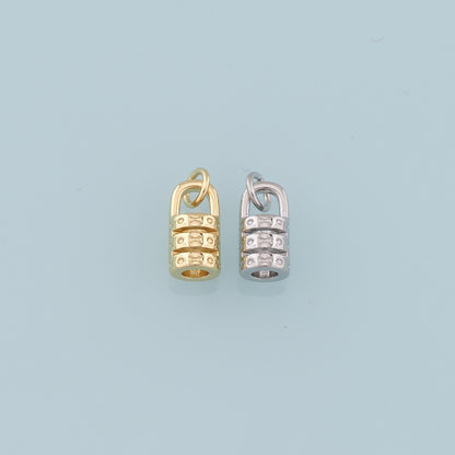 Gold Key Lock Charms,18K Gold Filled Key Pendant,Lock Charm Bracelet Necklace for DIY Jewelry Making Supply