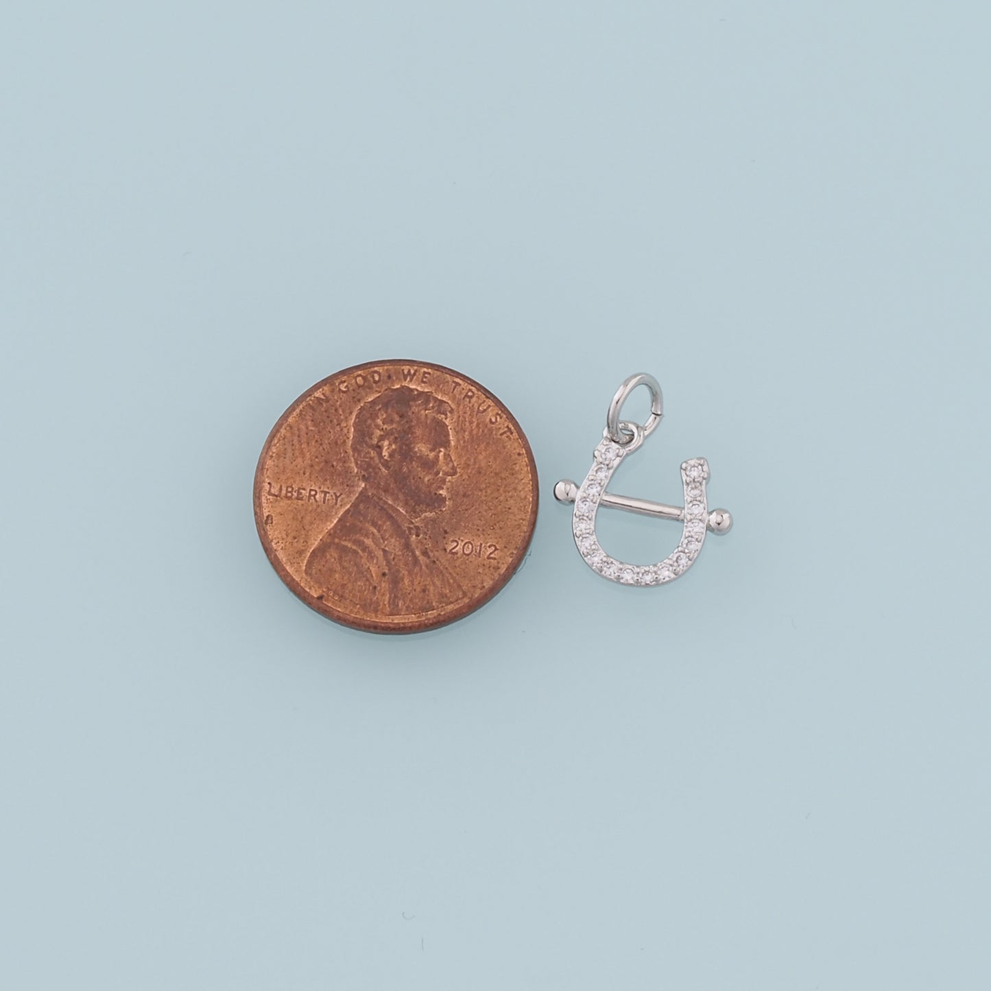 Gold Horseshoe Charms,18K Gold Filled CZ Horseshoe Pendant,Horseshoe Charm Bracelet Necklace for DIY Jewelry Making Supply