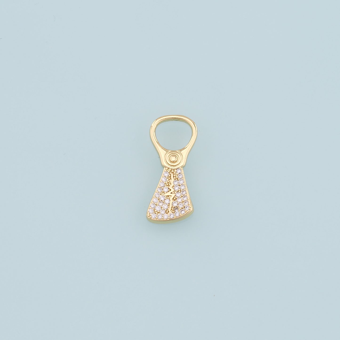 Gold Can Tab Charms,18K Gold Filled CZ Soda Pop Pull Pendant Charm Bracelet Necklace for DIY Jewelry Making Supply