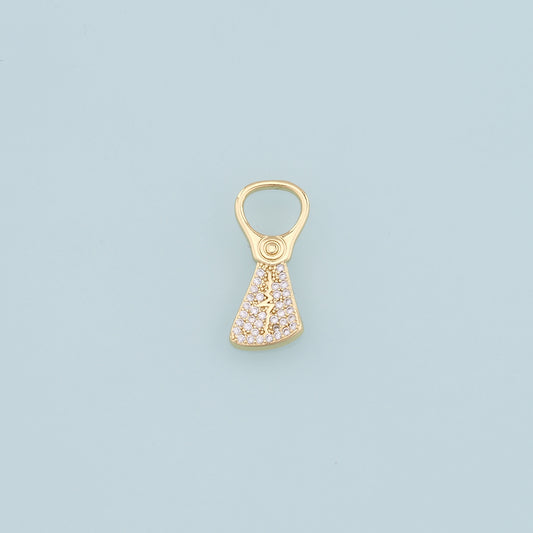 Gold Can Tab Charms,18K Gold Filled CZ Soda Pop Pull Pendant Charm Bracelet Necklace for DIY Jewelry Making Supply