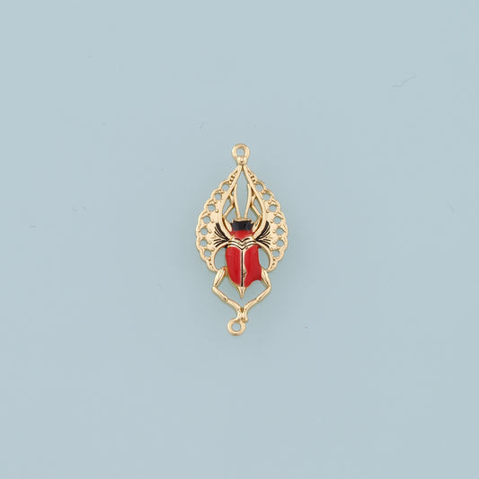 Gold beetle Charms,18K Gold Filled beetle Pendant,Enamel beetle Charm Bracelet Necklace for DIY Jewelry Making Supply