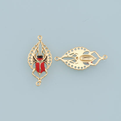 Gold beetle Charms,18K Gold Filled beetle Pendant,Enamel beetle Charm Bracelet Necklace for DIY Jewelry Making Supply