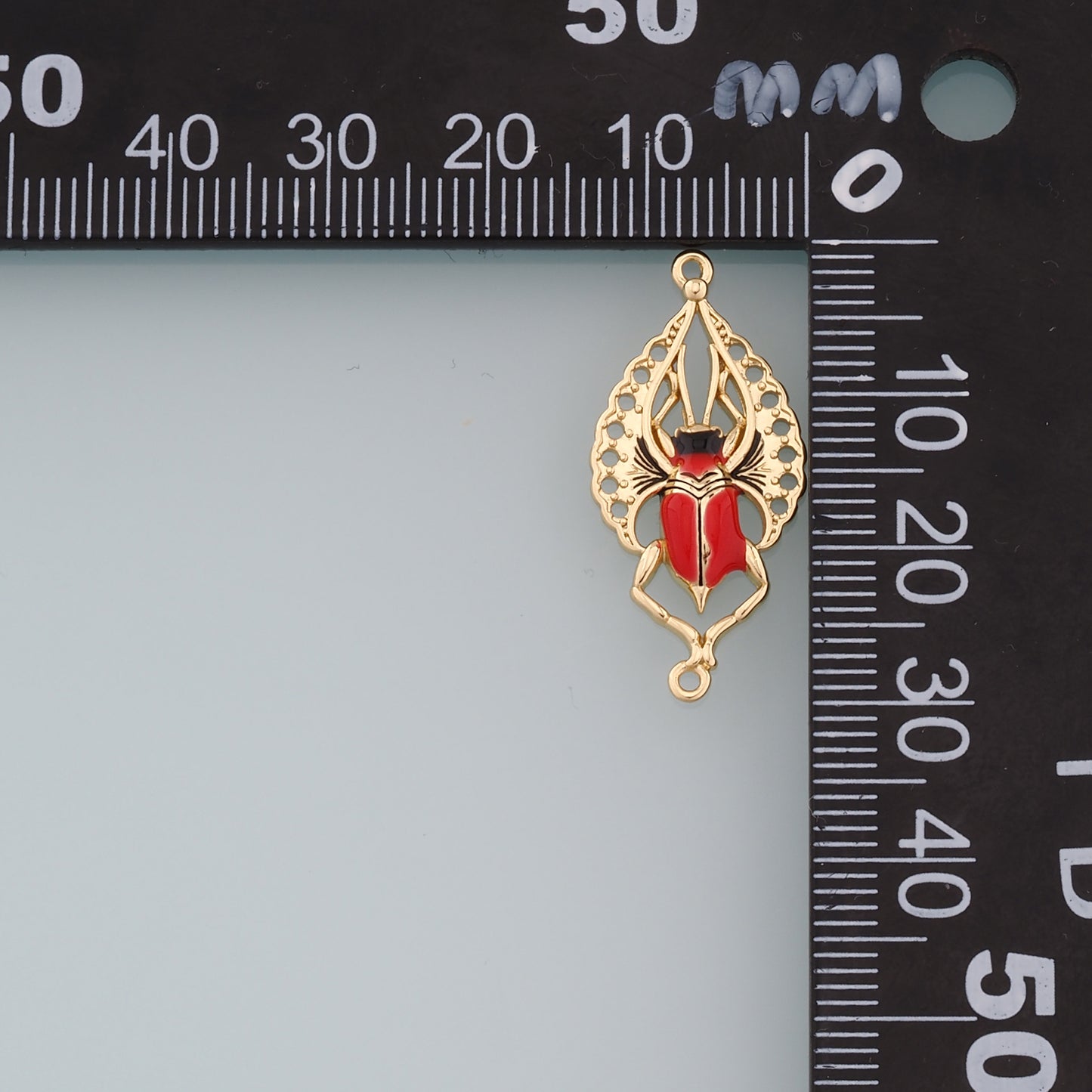 Gold beetle Charms,18K Gold Filled beetle Pendant,Enamel beetle Charm Bracelet Necklace for DIY Jewelry Making Supply