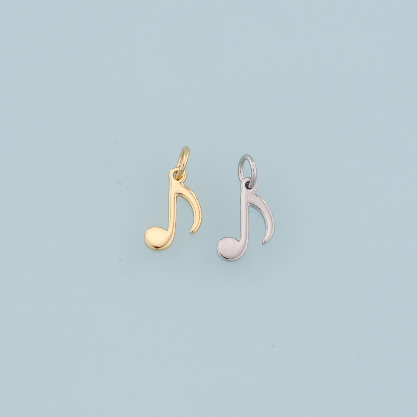 Gold Music Charms,18K Gold Filled Music Pendant,Note Charm Bracelet Necklace for DIY Jewelry Making Supply