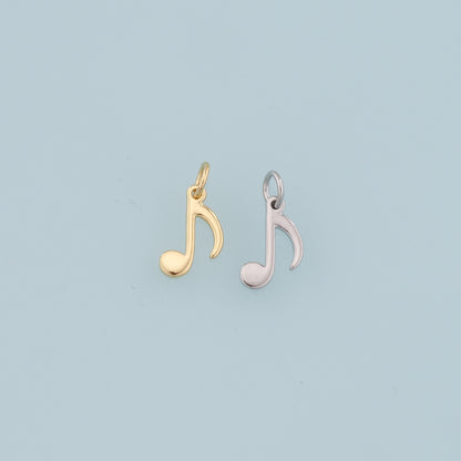 Gold Music Charms,18K Gold Filled Music Pendant,Note Charm Bracelet Necklace for DIY Jewelry Making Supply