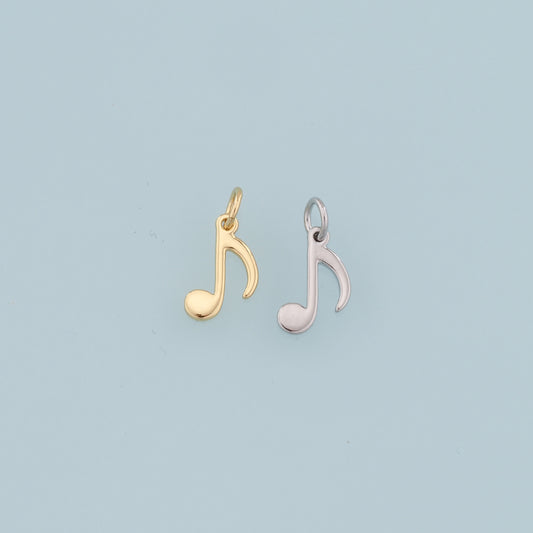 Gold Music Charms,18K Gold Filled Music Pendant,Note Charm Bracelet Necklace for DIY Jewelry Making Supply