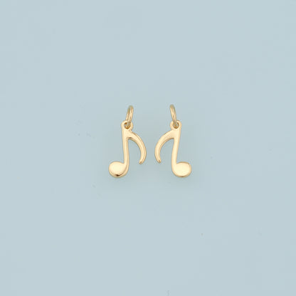 Gold Music Charms,18K Gold Filled Music Pendant,Note Charm Bracelet Necklace for DIY Jewelry Making Supply
