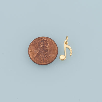 Gold Music Charms,18K Gold Filled Music Pendant,Note Charm Bracelet Necklace for DIY Jewelry Making Supply