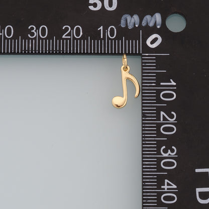 Gold Music Charms,18K Gold Filled Music Pendant,Note Charm Bracelet Necklace for DIY Jewelry Making Supply
