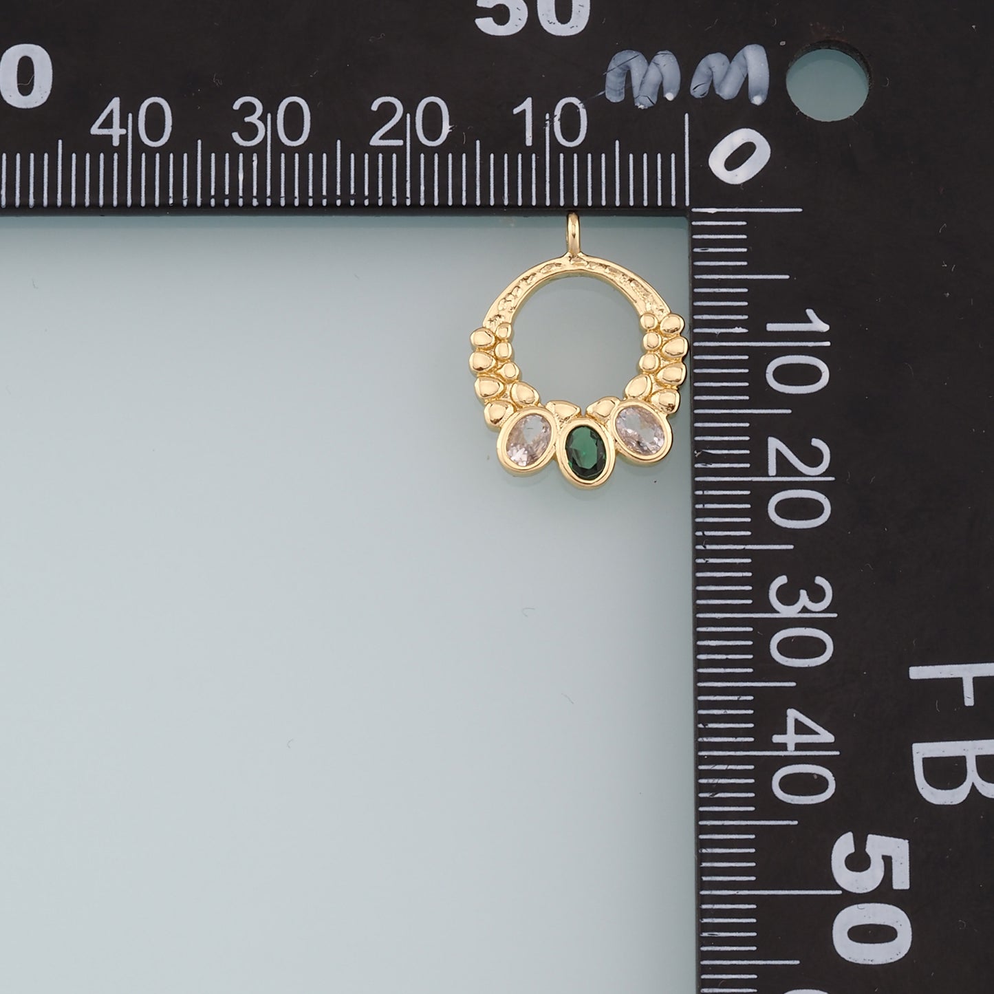 Gold Ring Charms,18K Gold Filled Conch Crystal Pendant,Hoop Shell Charm Bracelet Necklace for DIY Jewelry Making Supply