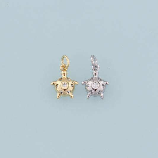 Gold Turtle Charms,18K Gold Filled Turtle Pendant,Turtle Charm Bracelet Necklace for DIY Jewelry Making Supply