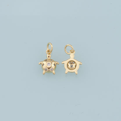 Gold Turtle Charms,18K Gold Filled Turtle Pendant,Turtle Charm Bracelet Necklace for DIY Jewelry Making Supply