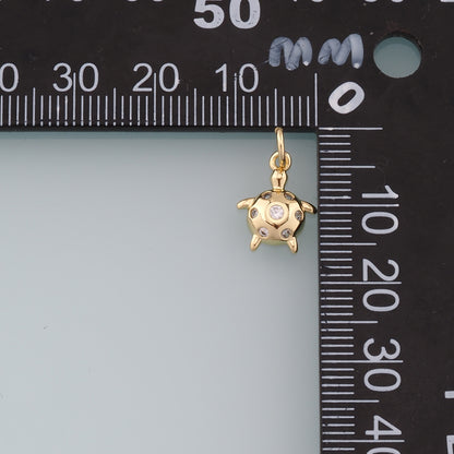 Gold Turtle Charms,18K Gold Filled Turtle Pendant,Turtle Charm Bracelet Necklace for DIY Jewelry Making Supply