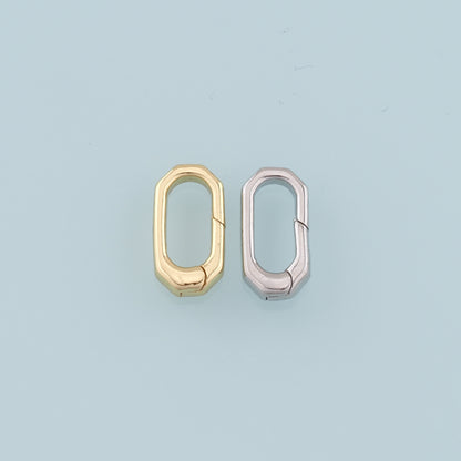 18K Gold Filled Oval Carabiner Clasp,Carabiner Lock Connector,Spring Push Gate for DIY Jewelry Finding Necklace Bracelet