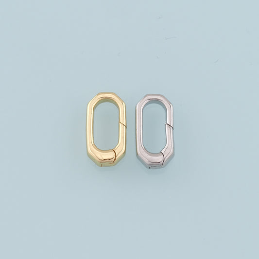18K Gold Filled Oval Carabiner Clasp,Carabiner Lock Connector,Spring Push Gate for DIY Jewelry Finding Necklace Bracelet