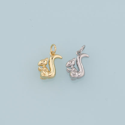 18K Gold Filled Fox Pendant,Fox Charm Bracelet Necklace for DIY Jewelry Making Supply