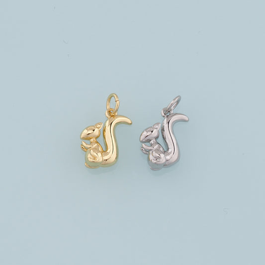 18K Gold Filled Fox Pendant,Fox Charm Bracelet Necklace for DIY Jewelry Making Supply