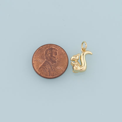 18K Gold Filled Fox Pendant,Fox Charm Bracelet Necklace for DIY Jewelry Making Supply