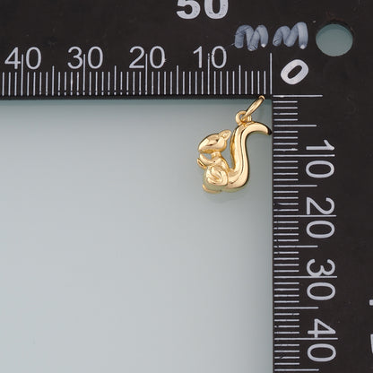 18K Gold Filled Fox Pendant,Fox Charm Bracelet Necklace for DIY Jewelry Making Supply