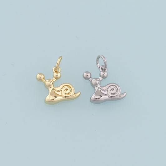 Gold Snails Charms,18K Gold Filled Snails Pendant,Snails Charm Bracelet Necklace for DIY Jewelry Making Supply