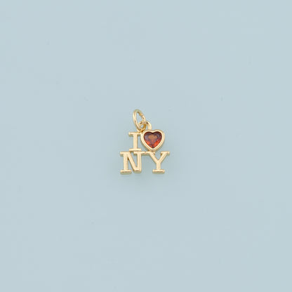 Gold love New York Charms,18K Gold Filled New York Pendant,New York Charm Bracelet Necklace for DIY Jewelry Making Supply