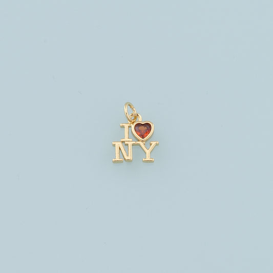 Gold love New York Charms,18K Gold Filled New York Pendant,New York Charm Bracelet Necklace for DIY Jewelry Making Supply