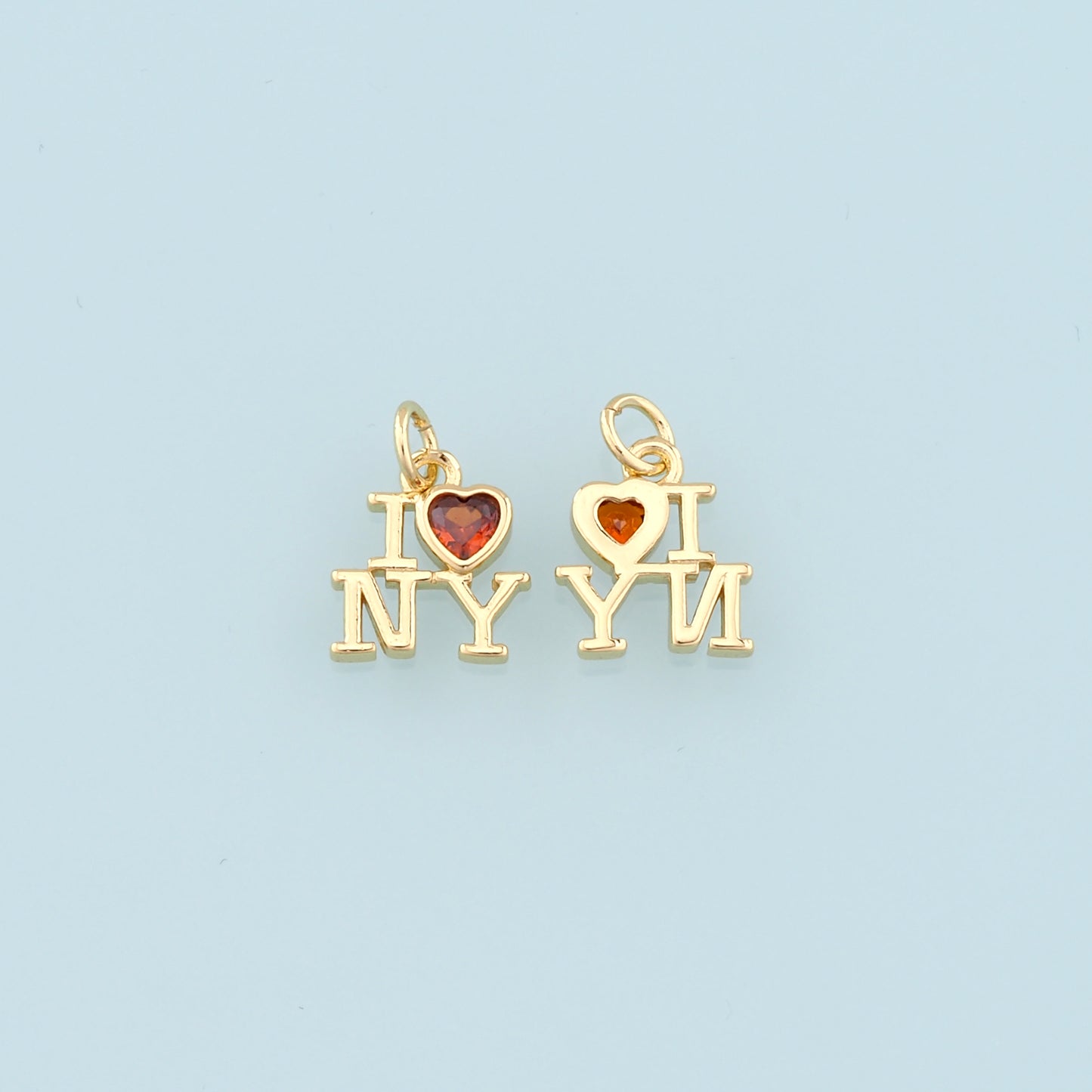 Gold love New York Charms,18K Gold Filled New York Pendant,New York Charm Bracelet Necklace for DIY Jewelry Making Supply