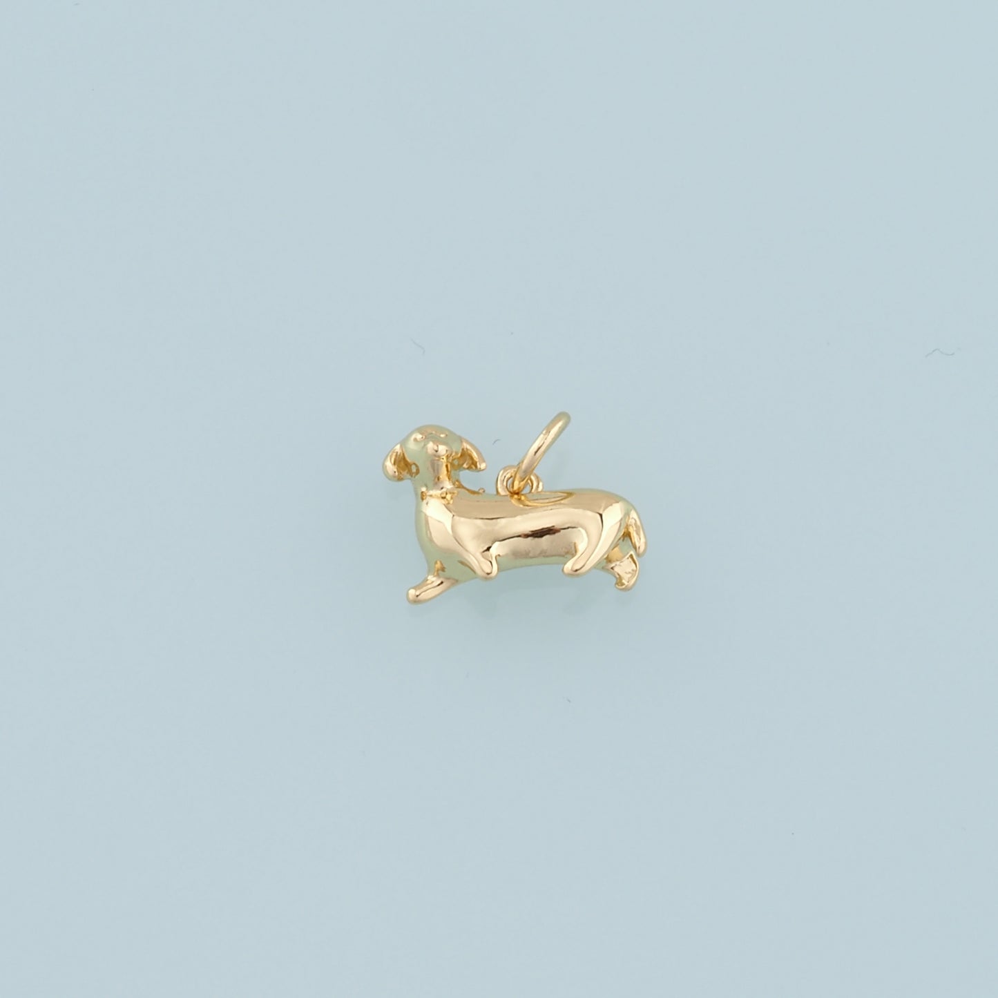 Gold Dog Charms,18K Gold Filled Dog Pendant,Cute Dog Charm Bracelet Necklace for DIY Jewelry Making Supply