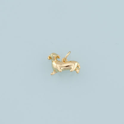 Gold Dog Charms,18K Gold Filled Dog Pendant,Cute Dog Charm Bracelet Necklace for DIY Jewelry Making Supply
