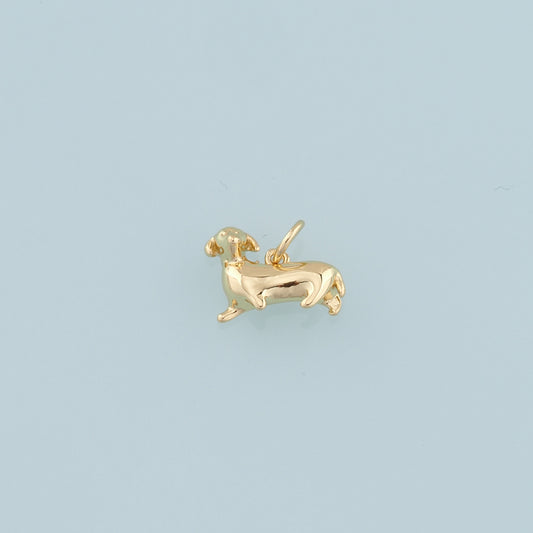 Gold Dog Charms,18K Gold Filled Dog Pendant,Cute Dog Charm Bracelet Necklace for DIY Jewelry Making Supply