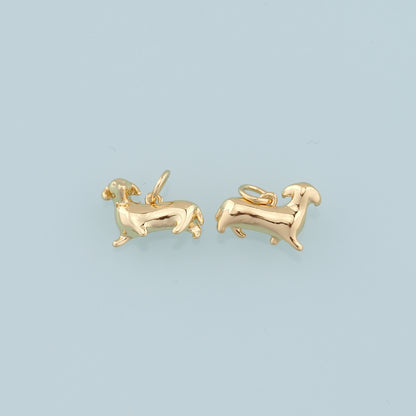 Gold Dog Charms,18K Gold Filled Dog Pendant,Cute Dog Charm Bracelet Necklace for DIY Jewelry Making Supply