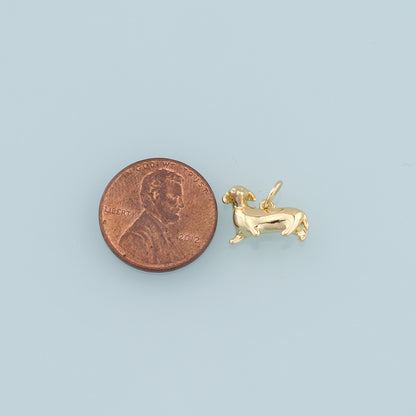 Gold Dog Charms,18K Gold Filled Dog Pendant,Cute Dog Charm Bracelet Necklace for DIY Jewelry Making Supply