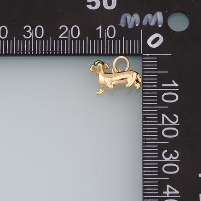 Gold Dog Charms,18K Gold Filled Dog Pendant,Cute Dog Charm Bracelet Necklace for DIY Jewelry Making Supply