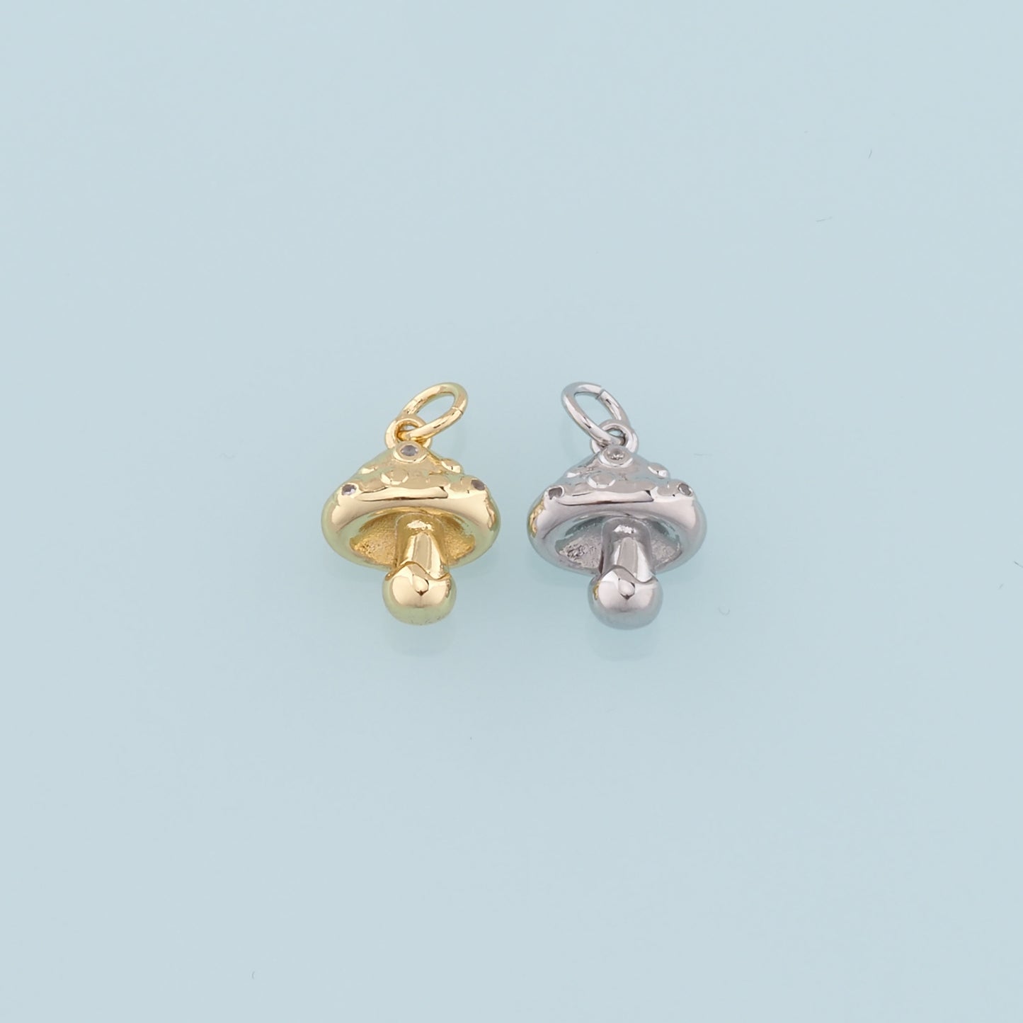 18K Gold Filled Mushroom Pendant,Mushroom Charm Bracelet Necklace for DIY Jewelry Making Supply