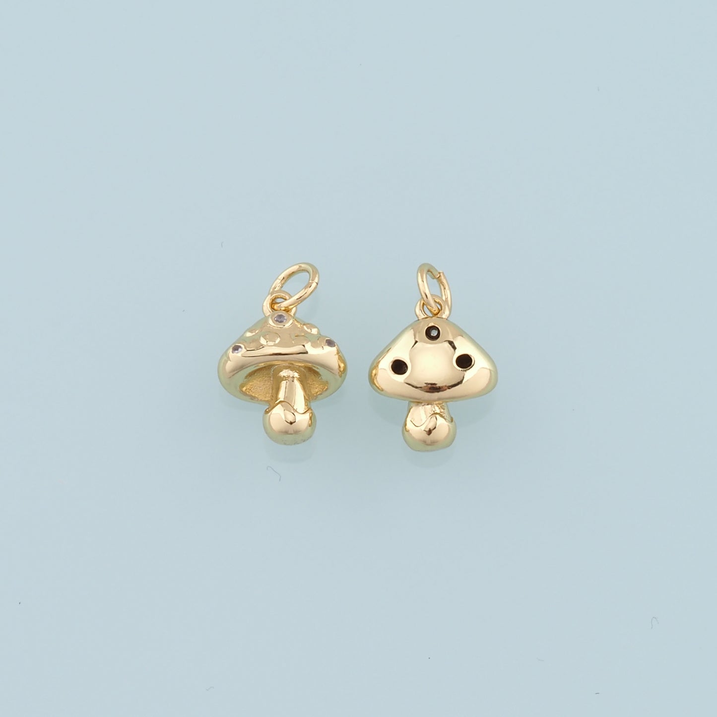 18K Gold Filled Mushroom Pendant,Mushroom Charm Bracelet Necklace for DIY Jewelry Making Supply