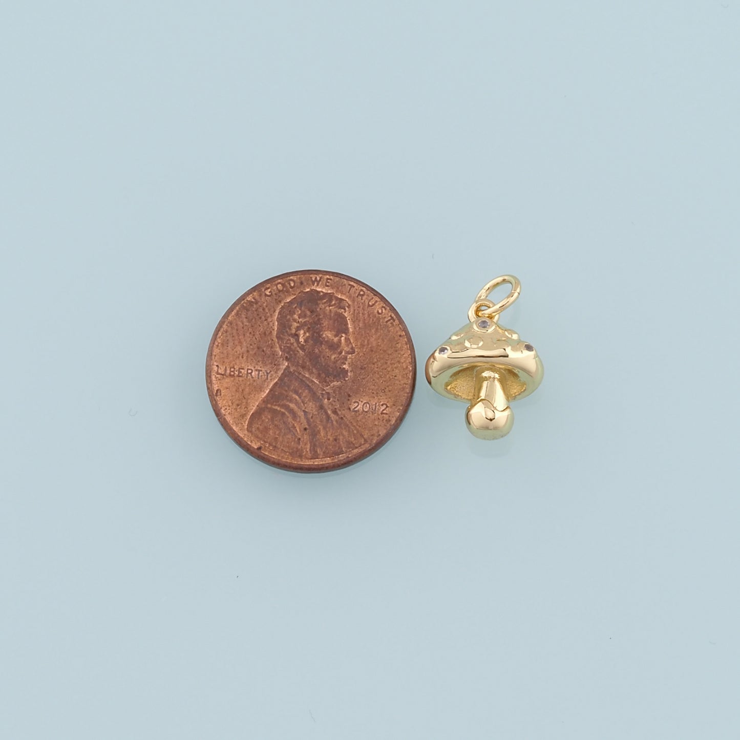 18K Gold Filled Mushroom Pendant,Mushroom Charm Bracelet Necklace for DIY Jewelry Making Supply