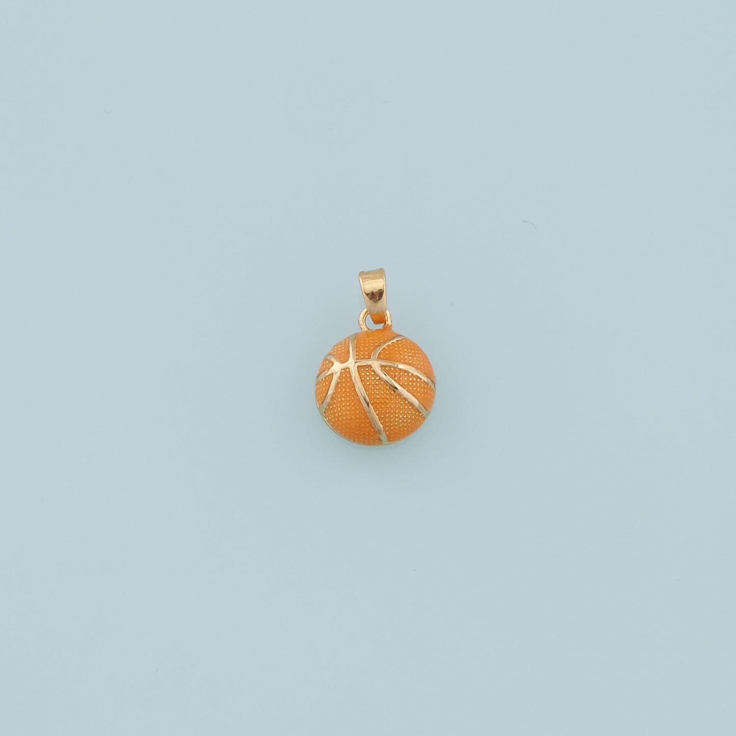 18K Gold Filled Basketball Pendant,Enamel Ball Charm Bracelet Necklace for DIY Jewelry Making Supply