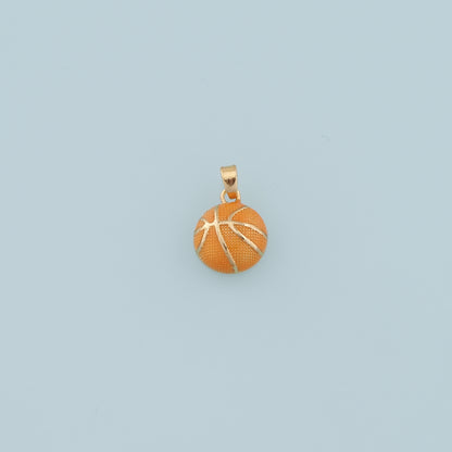 18K Gold Filled Basketball Pendant,Enamel Ball Charm Bracelet Necklace for DIY Jewelry Making Supply